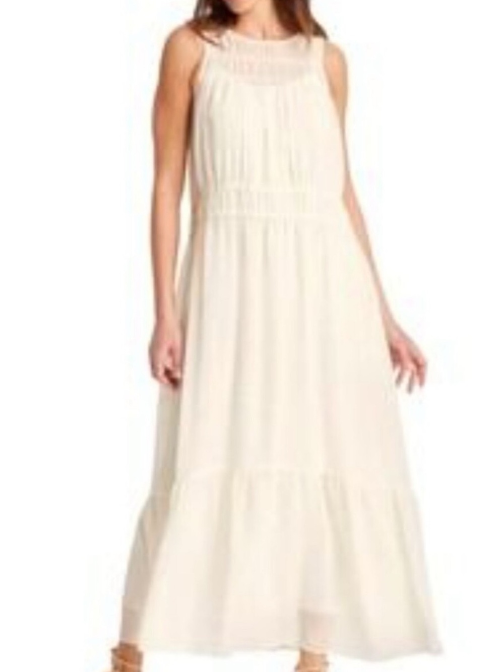 a new day Cream Maxi Dress with Tiered Skirt